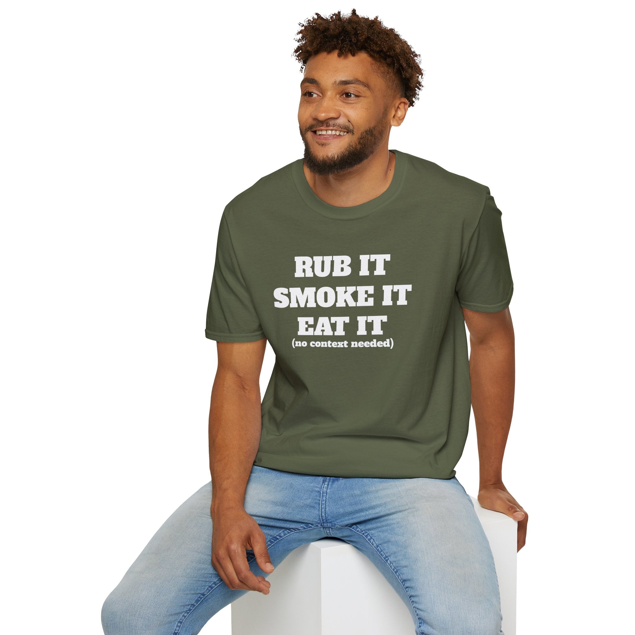 Rub It Smoke It Eat It T-Shirt — Funny BBQ Graphic Tee (no context needed)