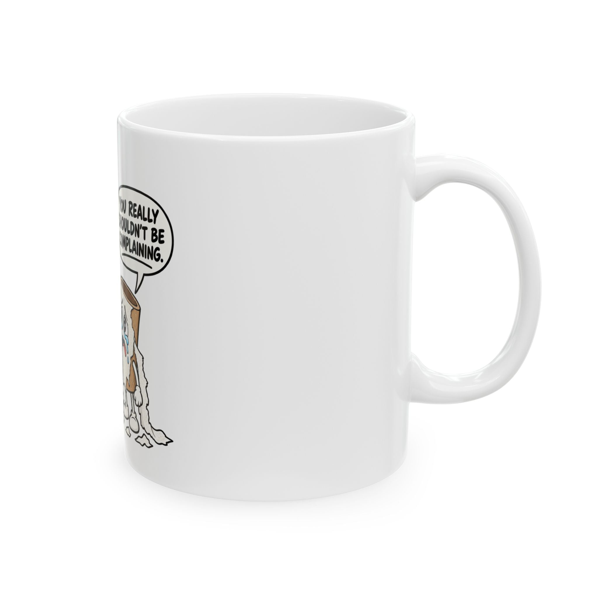 Funny Toothbrush and Toilet Paper Mug — “I Hate My Job” Toilet Paper Roast Ceramic Coffee Cup (11oz/15oz)