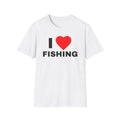 I Love Fishing T-Shirt — Heart Logo Fishing Tee for Anglers