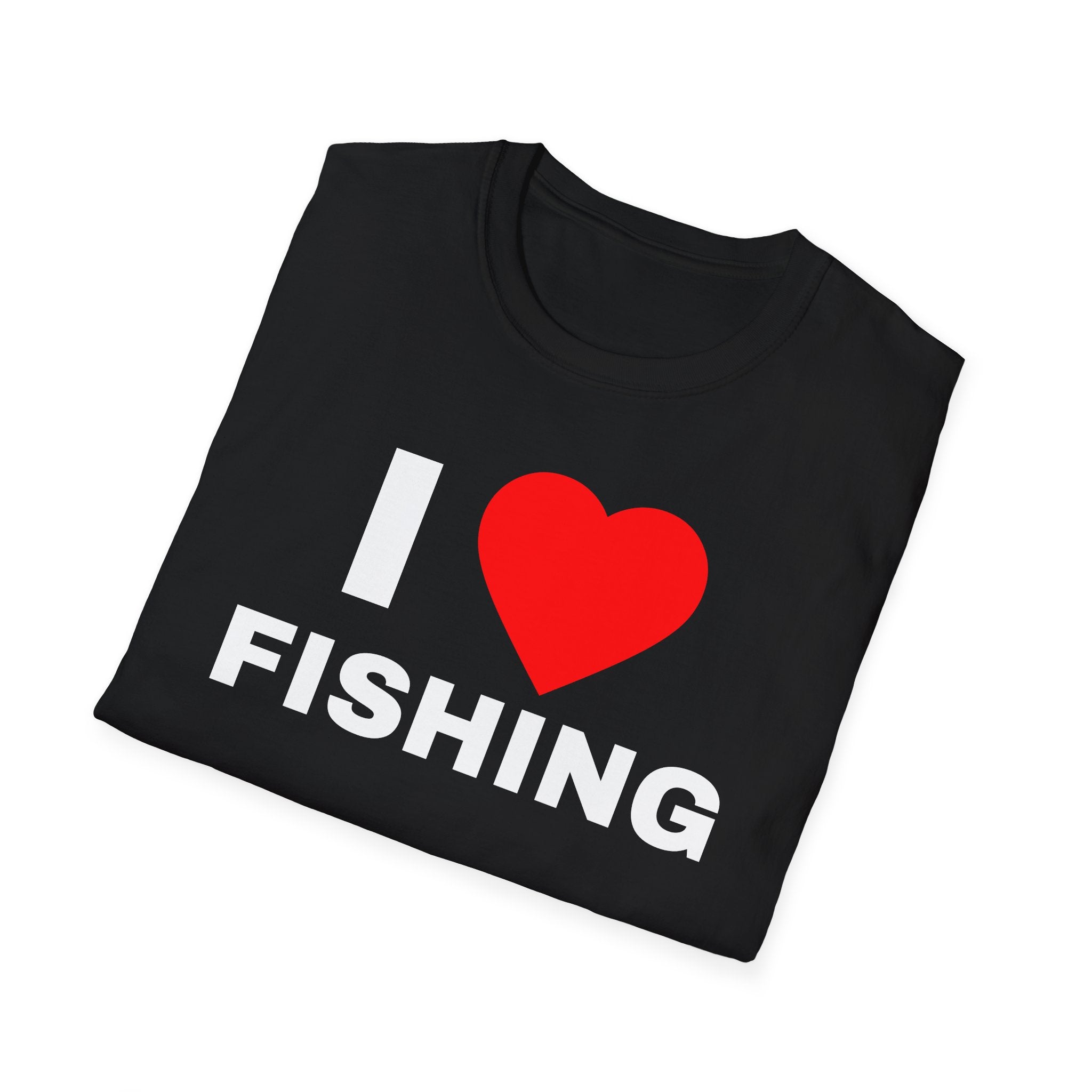I Love Fishing T-Shirt — Heart Logo Fishing Tee for Anglers