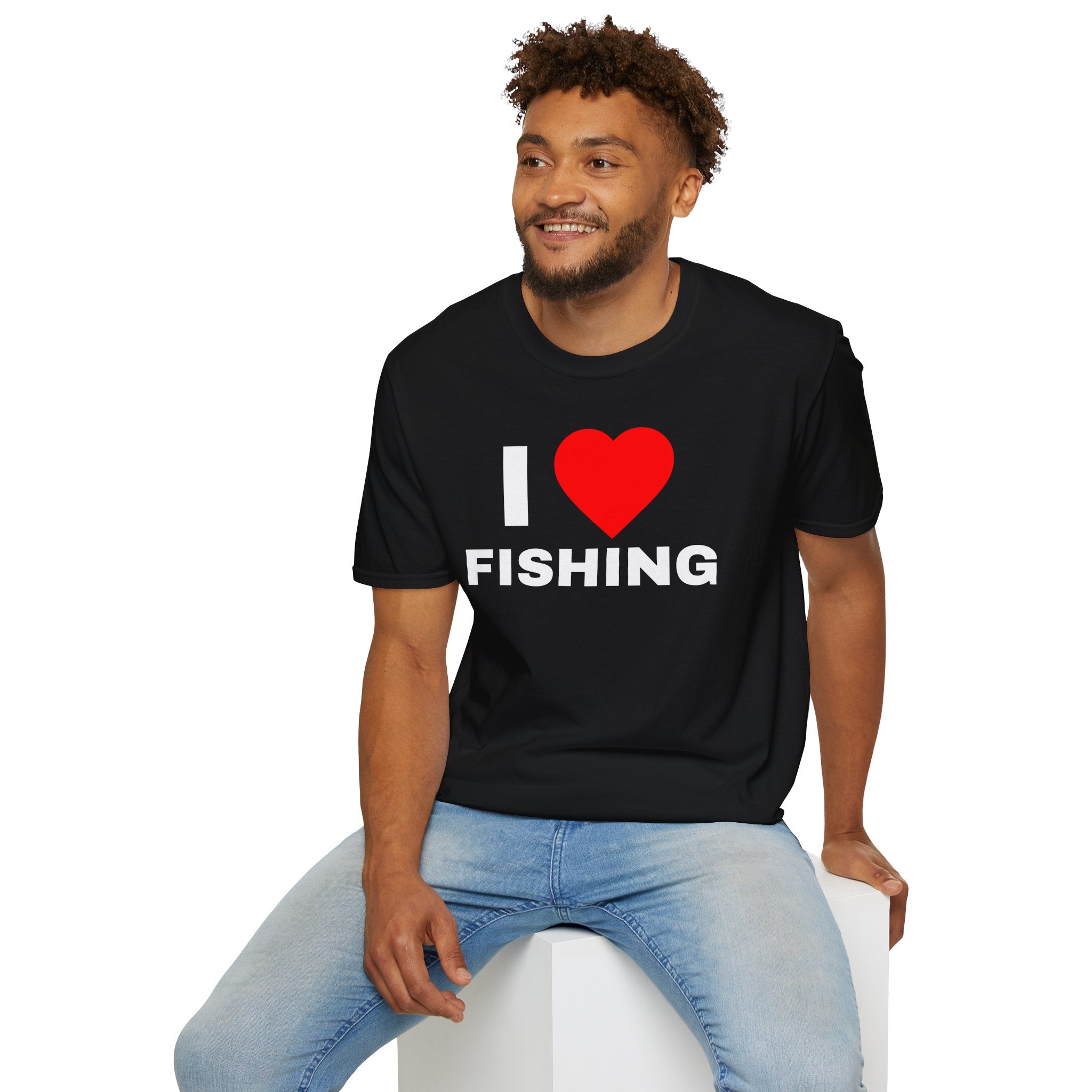 I Love Fishing T-Shirt — Heart Logo Fishing Tee for Anglers