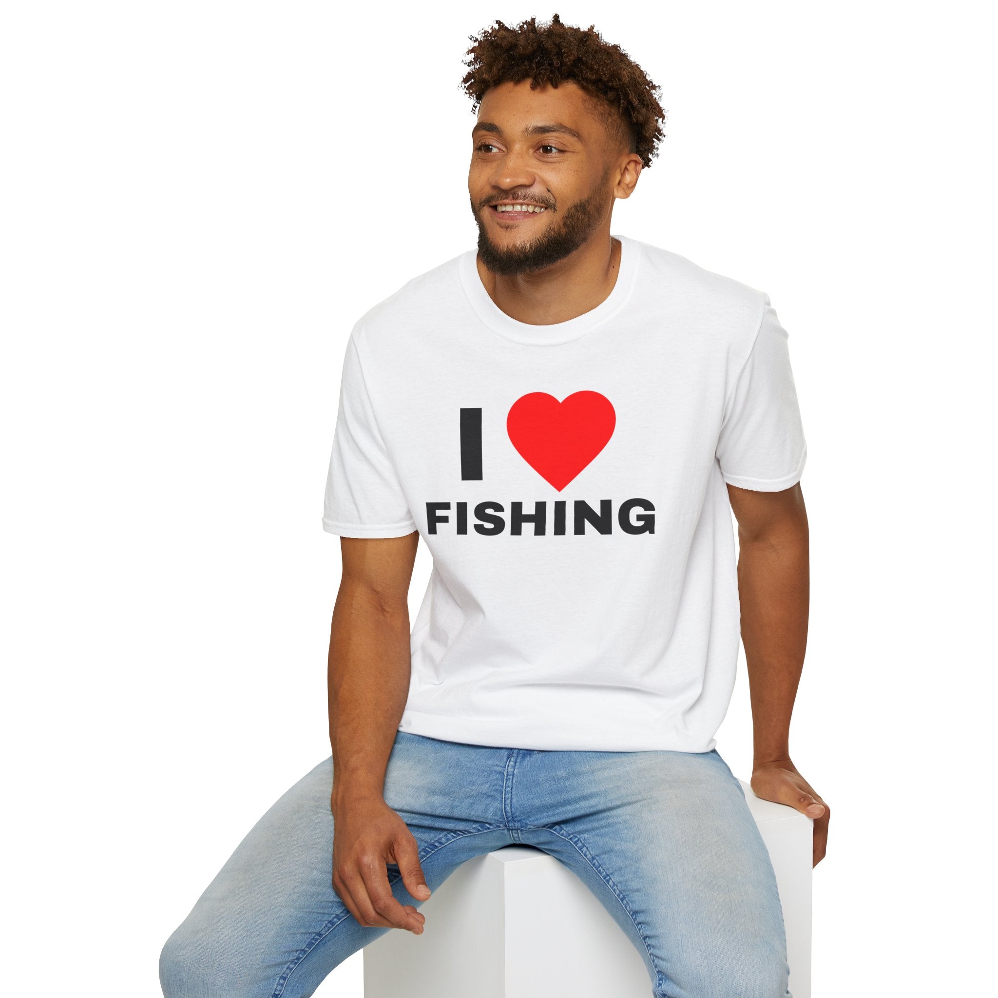 I Love Fishing T-Shirt — Heart Logo Fishing Tee for Anglers